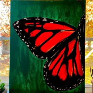 Hand Painted Butterfly Canvas